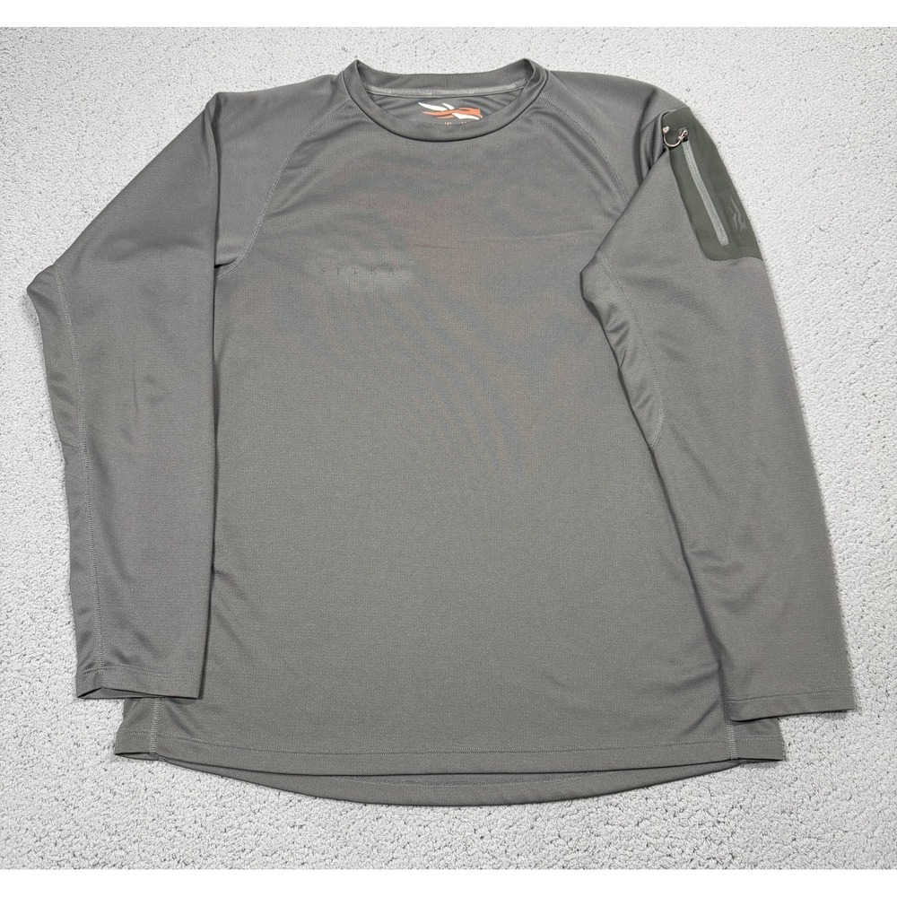 Sitka Shirt Mens XL Gray Long Sleeve Raglan Hunting Performance Base Layer